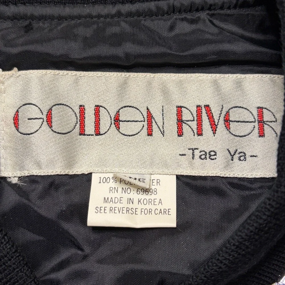 VTG 80s Golden River Sequin Bomber Jacket Womens S/M Iridescent Glam Disco Boxy